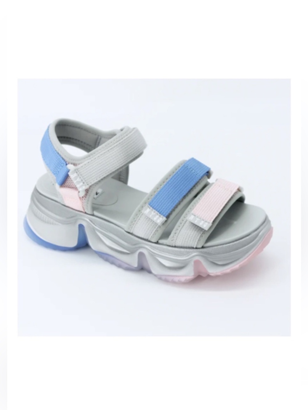New! Steve Madden Chakra Chunky Platform Sandals in Blue Grey Multi